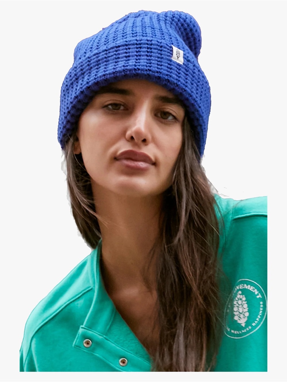FP Movement Cool Down Beanie Waffle Knit Blue